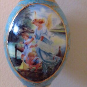 3 Bradford Editions Heirloom Ornaments ‘Guiding the way " Angels Porcelain 1999